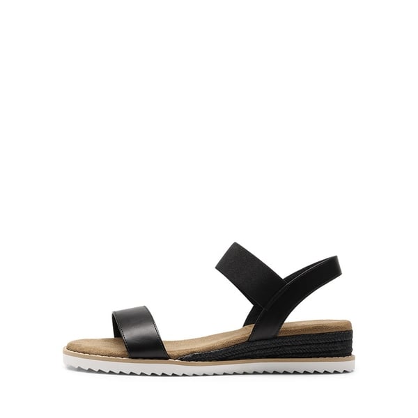 Ankle Elastic Strap Espadrille Flat Sandals - BLACK - 3